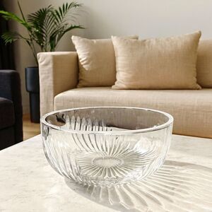 Crystal 8” Fruit Bowl, Graduated Meridian Starburst Design Vintage  MCM Elegant